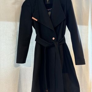 Ted Baker Wool Wrap Coat Black
